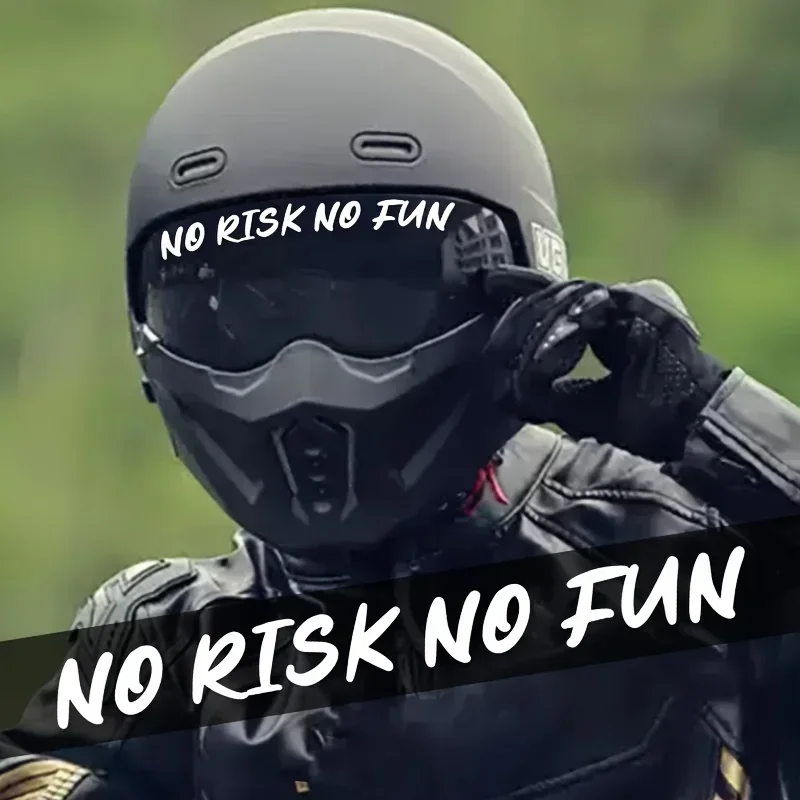 1개 '노 리스크 노 펀' 스티커 오토바이 헬멧 자동차 장식 모터바이크 라이프스타일 데칼 액세서리