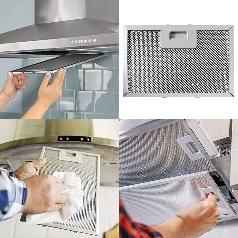 Range Hood Vent Filter Silver Cooker Hood Filter Effective Grease Trapping Hassle-free Replacement 5 Layers Of Filtration