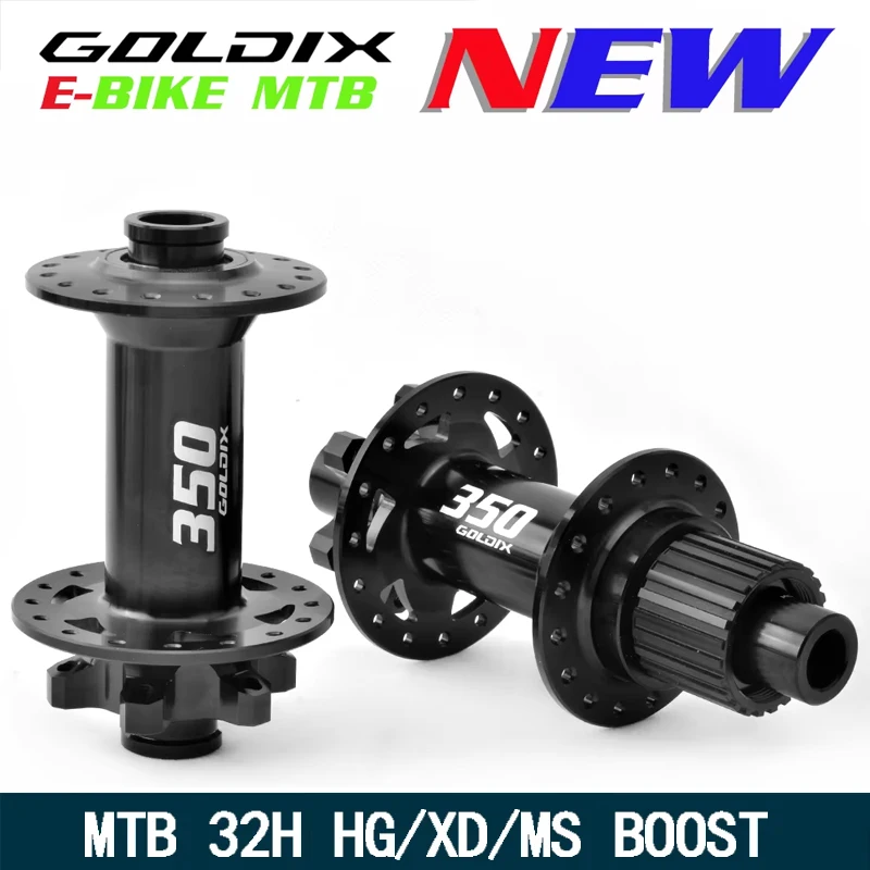 

GOLDIX Bicycle Hub Sealed Bearing 6-bolt Disc Brake J-Bend 32 Holes Ratchet 26T BOOST MTB Hub for HG XD MS Freewheel Bike parts