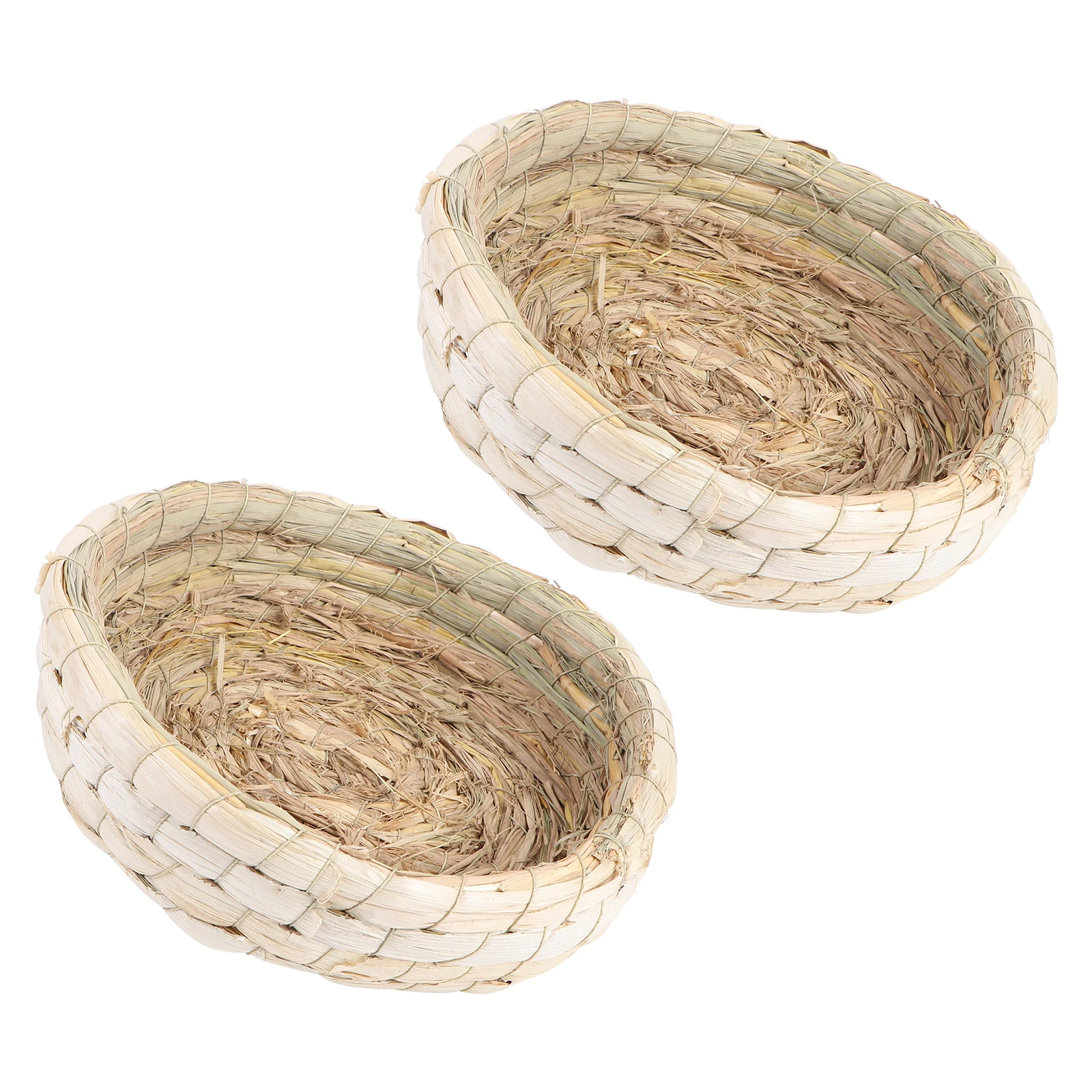 

2pcs Corn Husk Straw Nests Decorative Carrier Pigeon Breeding Pet Egg Handmade Woven Grass Bird Household Durable