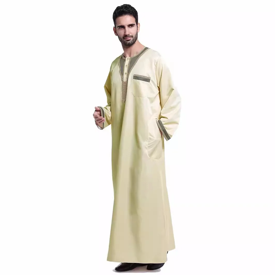 Abaya muçulmano masculino abaya roupas arábia saudita dubai lazer ao ar livre single-wear muçulmano robes turquia marrocos muçulmano S-3XL