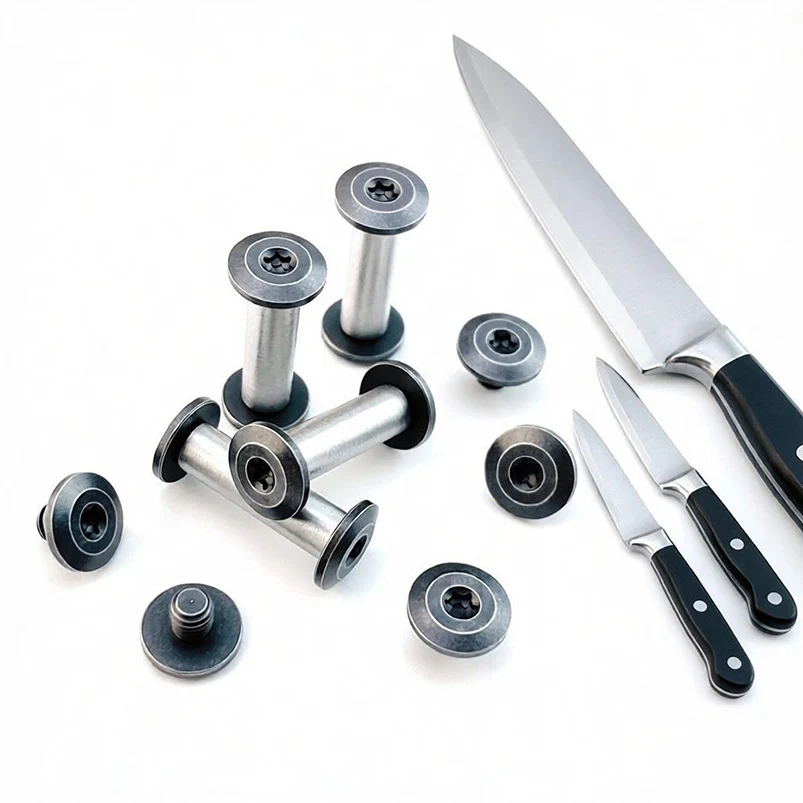 10 Sets/lot CNC Stainless Steel Material Knife Handle M4 Pair Locking Screw Rivet Spindle Nail Bolt T8 Torx Button Head Fastener