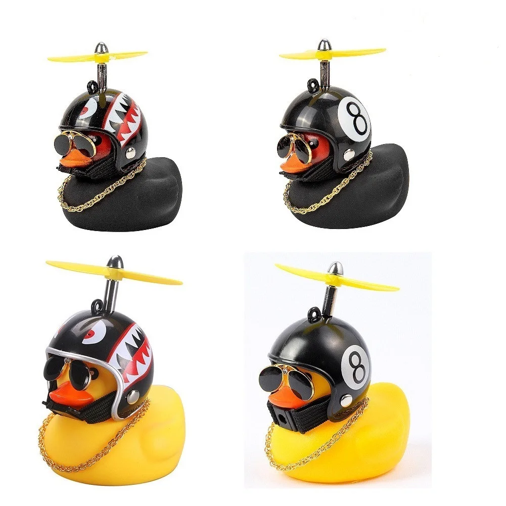 Car Small Yellow Duck Goods Gift Broken Wind Helmet Car Decoration Bicycle Deco Wind-breaking Wave-breaking Duck Car Styling