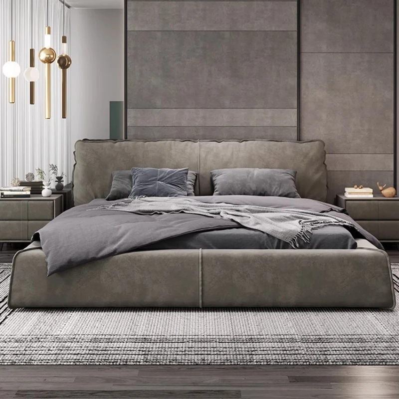 

European Wooden Bed Design Queen Double Cotton Headboard Bed Bedroom Modern Luxury Meuble De Chambre Home Furniture