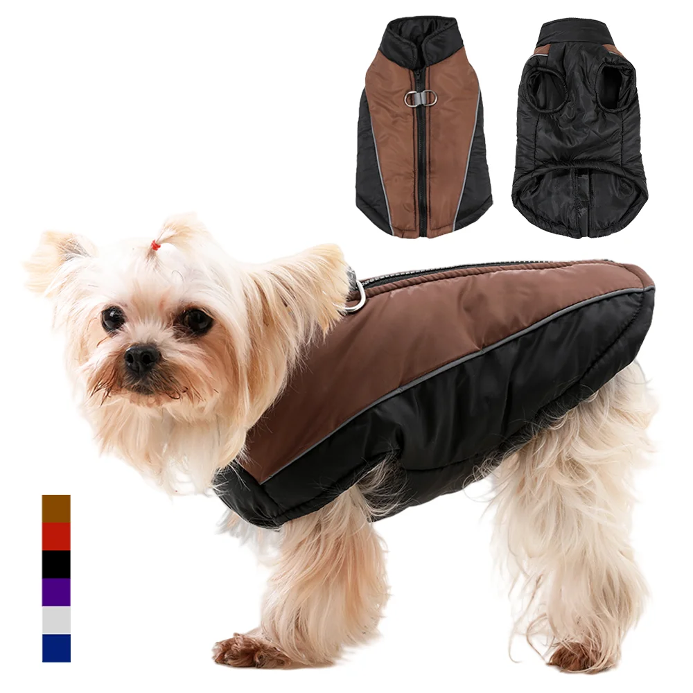 Winter Warme Hundejacke Reflektierende Welpenkleidung Mit D-Ring Im Freien Wasserdichte Haustierweste Mantel Für Kleine Mittelgroße Hunde Chihuahua Mops