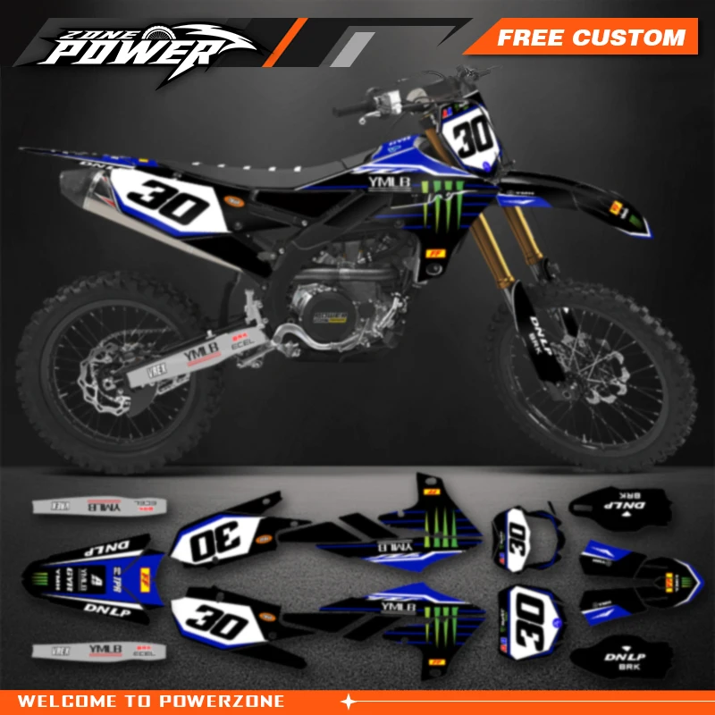 Powerzone For Yamaha YZF250 19-23 YZF450 18-22 WRF450 19-22 WRF250 20-23 Custom Backgrounds Graphics Decals Sticker Kits  16