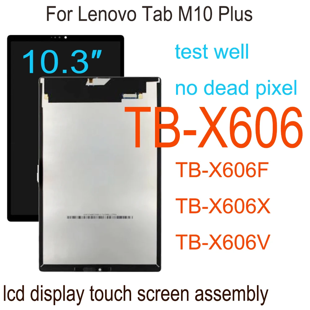 aaaaa mais 103 for para lenovo tab m10 plus tb x606f tb x606x tb x606 x606 display lcd touch screen digitador assembleia pecas de reposicao 01