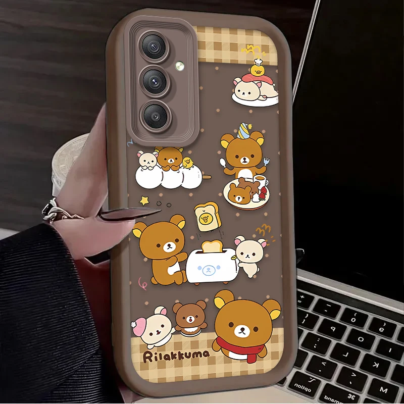 Cute Rilakkuma Bear Case For Samsung Galaxy S25 S24 Ultra S23 S22 S21 Plus FE A56 A36 A26 A16 A06 A15 A25 A35 A55 5G Soft Cover - náhled 3