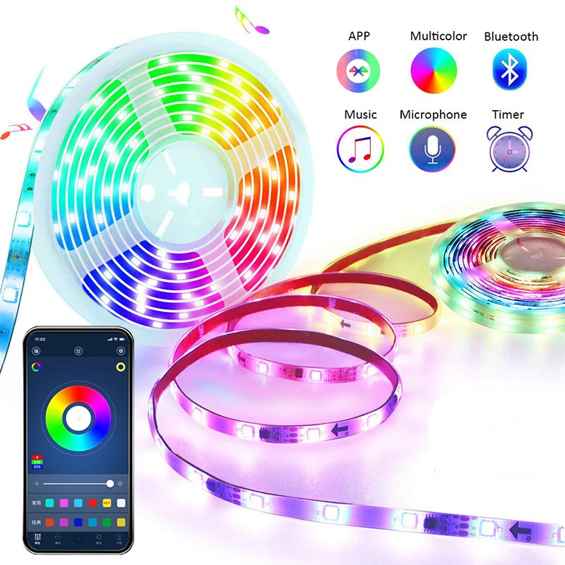USB 5V Strip Led Lights Tape RGB 3535 APP Control Without Remote Flexible Tape Diode Lighting for Room Home Decoration