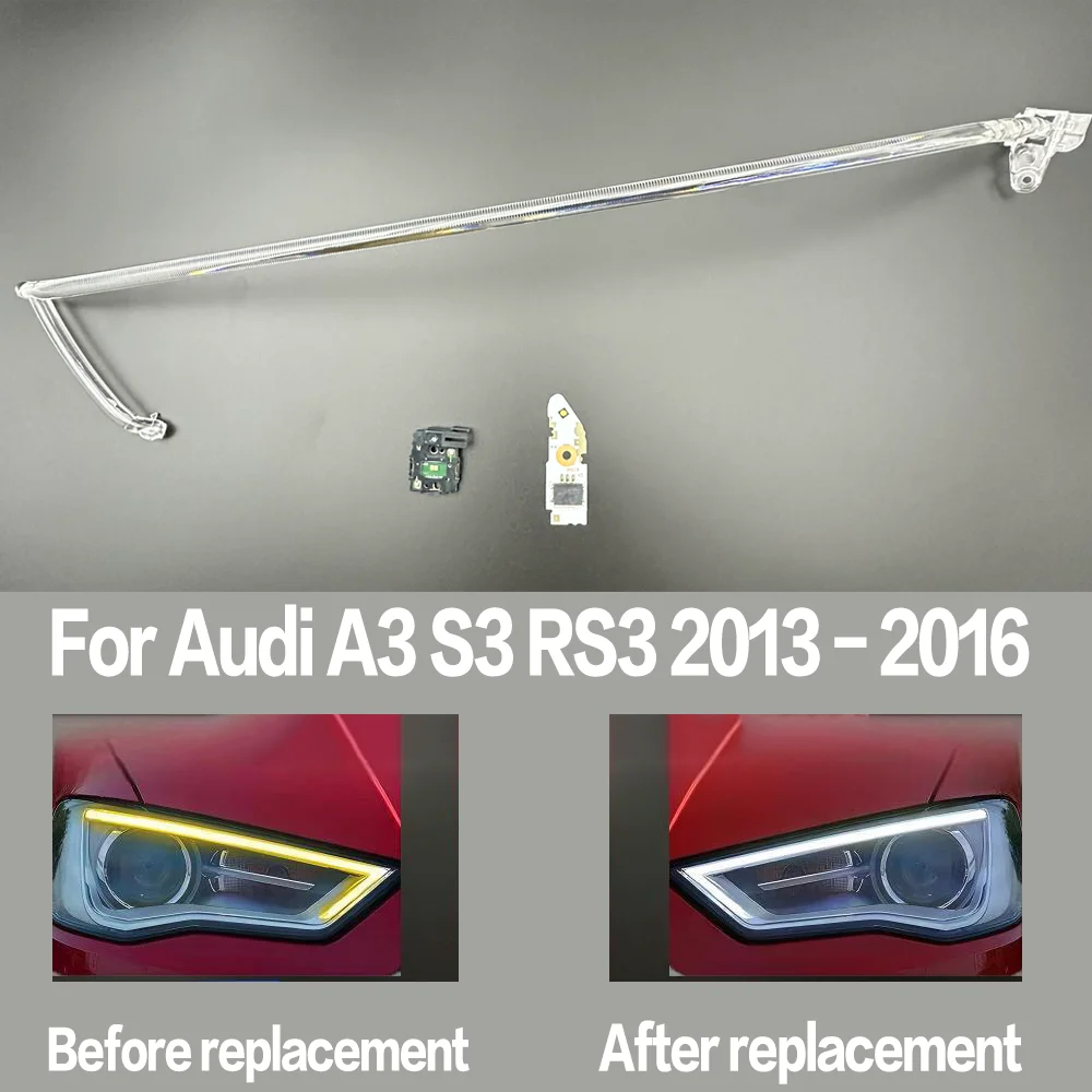 

For Audi A3 2013 2014 2015 2016 Car Accessories DRL Headlight Light Guide Plate Daytime Running Lights Tube Lamp Bar Strip
