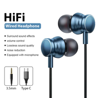 Wired Headphones Usb Type C 3.5mm HiFi Noise Canceling Earphones For Samsung iPhone 16 15 Xiaomi Huawei Computer Gaming Headset
