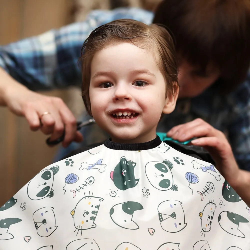 Professional Cartoon Haircut Cape Salon Barber Wrap Cute Children Hairdresser Cape Soft Dyeing Waterproof Cutting Gown