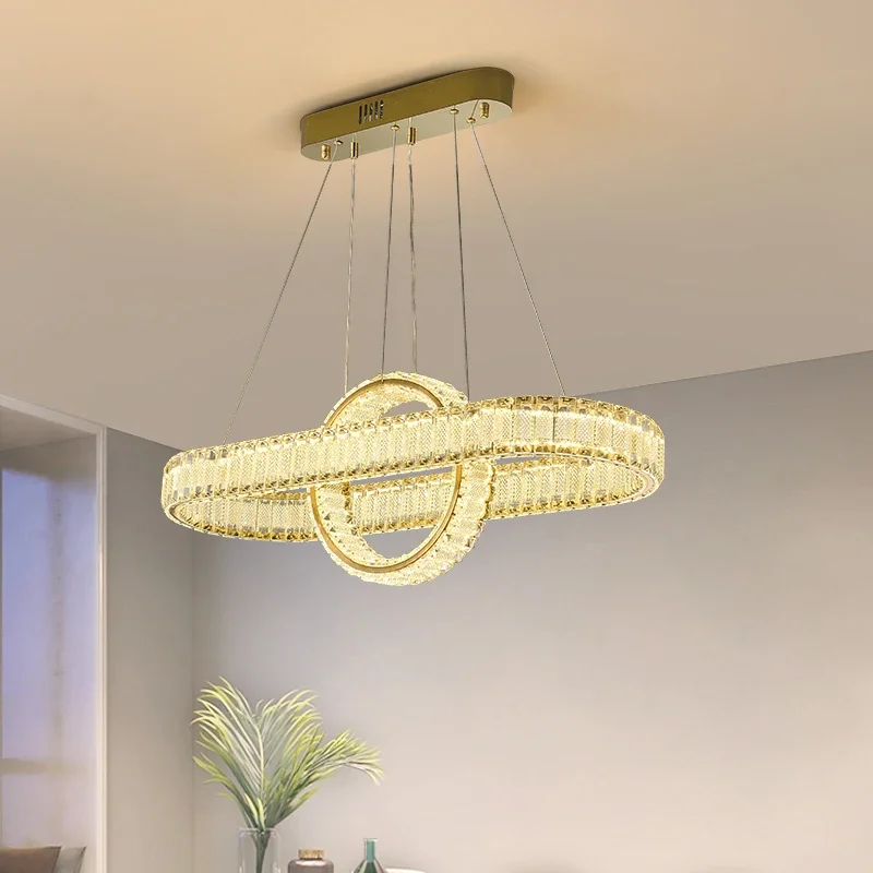 COLIN Lampada a sospensione moderna a LED con anello rotondo Lampadario creativo in cristallo di lusso per soggiorno, sala da pranzo, arredamento della villa