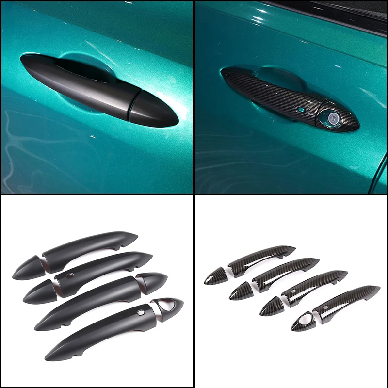 8Pcs ABS Carbon Fiber Door Handle Trim For Alfa Romeo Giulia/Stelvio/Tonale Full 4-Door Set with Sensor Hole Exterior Accessori