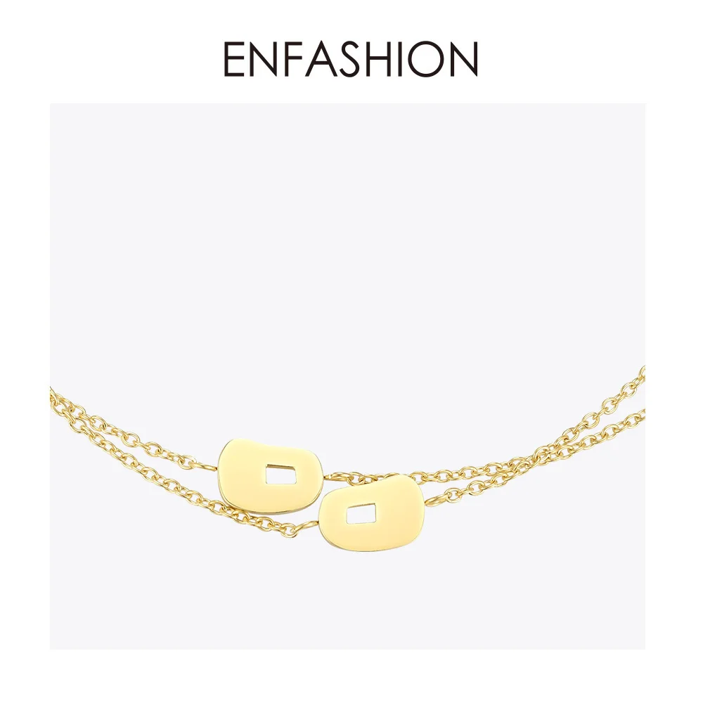 ENFASHION Irregular Natural Conch Pendant Necklace Women Gold Color Stainless Steel Femme Long Necklaces Fashion Jewelry P193047