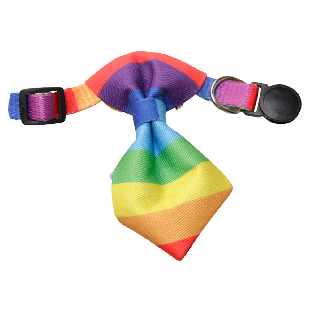 

Rainbow Bowtie Lightweight Adjustable Pet Necklace for Cats Dogs Portable Cloth Cat Supply Kitten Collar Dog Bowtie Cute Pet