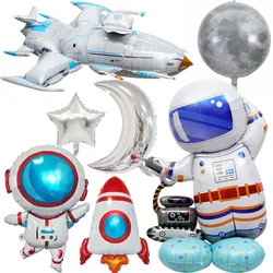 4D Spaceship Balloon 4D Standing Astronaut Ballon Large Space Shuttle Inflate Balloon for Rocket Birthday Decoration Baby Shower