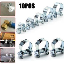 10Pcs Mini Clamp 7-17Mm Car Fuel Pipe Hose Clamp Galvanized Air Hose Clamp Diesel Petrol Pipe Clips Auto Parts Replacement