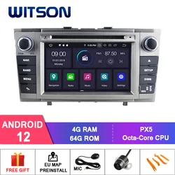 WITSON z systemem Android 12 samochodowy odtwarzacz DVD odtwarzacz GPS dla TOYOTA AVENSIS 2008 2009 2010 2011 2012 2013 system audio auto stereo nawigacja gps