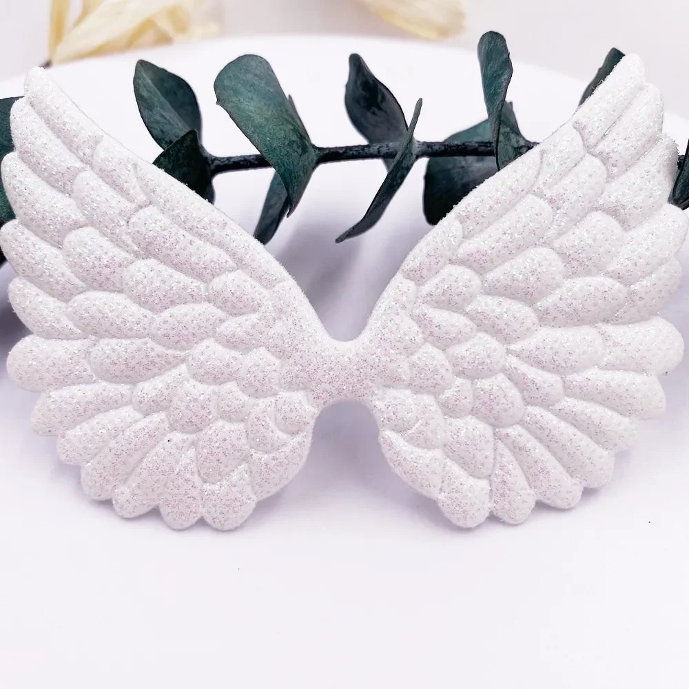 Glitter Bepowder Cloth Padded 10CM AB Pretty Angel Big Wings patch DIY Wedding Appliques Decoration Craft XE359