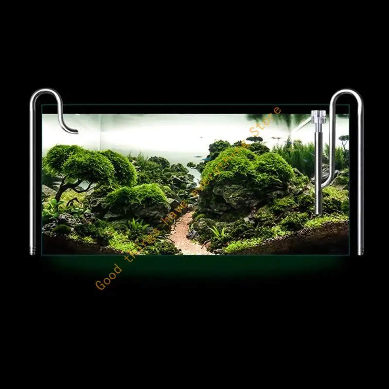 2pcs Stainless Steel Pipe Metal Inflow and Outflow for Aquarium Curved Line No Suction Cups Needed Install on for T 55KF