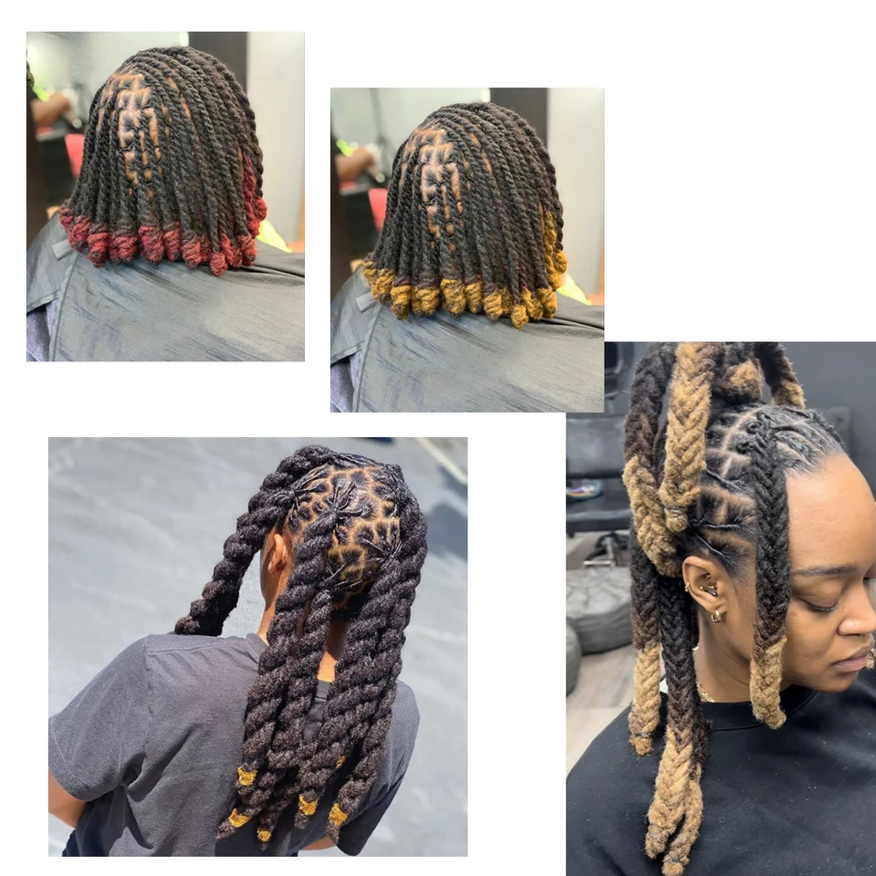 Dreadlocks sintéticos suaves y rectos de 20 pulgadas, micro sister locs para crochet, extensiones de cabello para mujeres 5