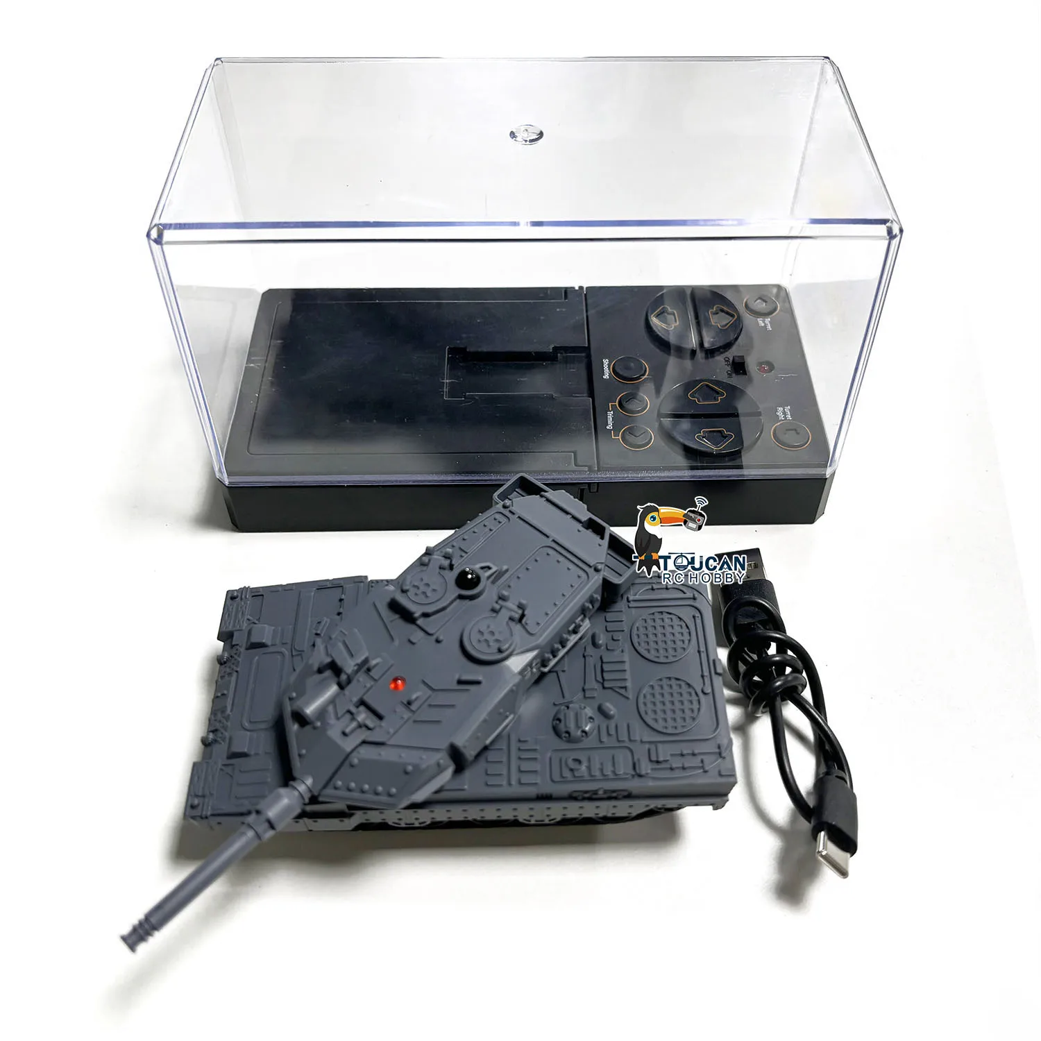 Mini réservoir de combat télécommandé RC RTR, jouet, tourelle rotative, système infrarouge pour les amateurs