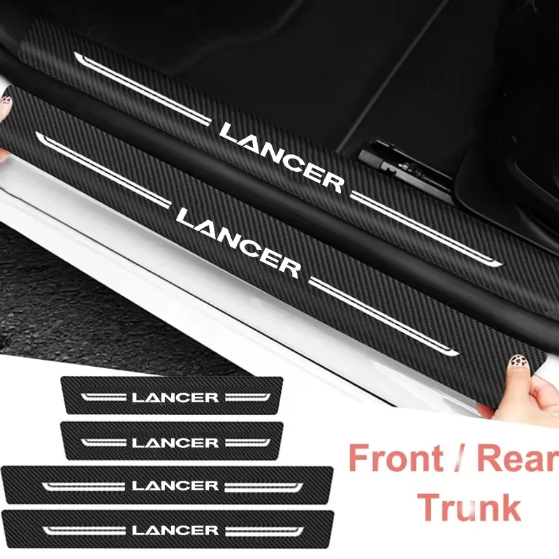 Car Door Sill Protector Trunk Bumper Protective Film For Mitsubishi LANCER Logo Pedal Water Proofing Strips Guard Accessory