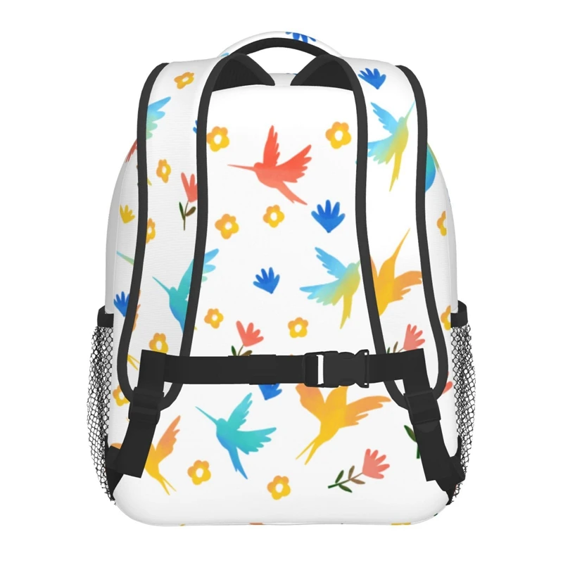 BYMONDY-Mochila Escolar con diseño Floral para niños, morral de nailon con dibujos animados de aves, a la moda