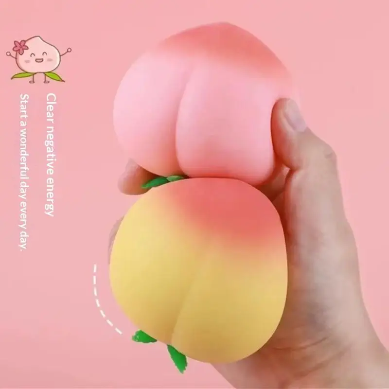 Soft Peach Slow Rising Fidget Toy Anti Anxiety Stress Relief Sensory Toy Portable for Adults Office Desk Decor Gift