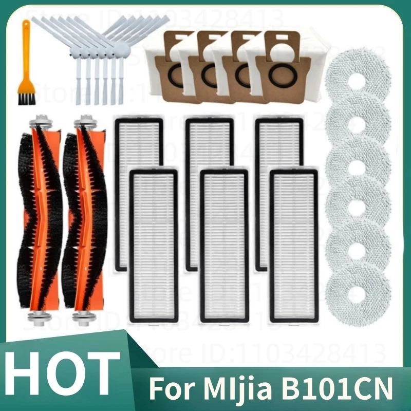 

For MIjia B101CN Sweeper Accessories Main Brush Hepa Filter Side Brush Mop Cloth Dust Bag Parts Replacement