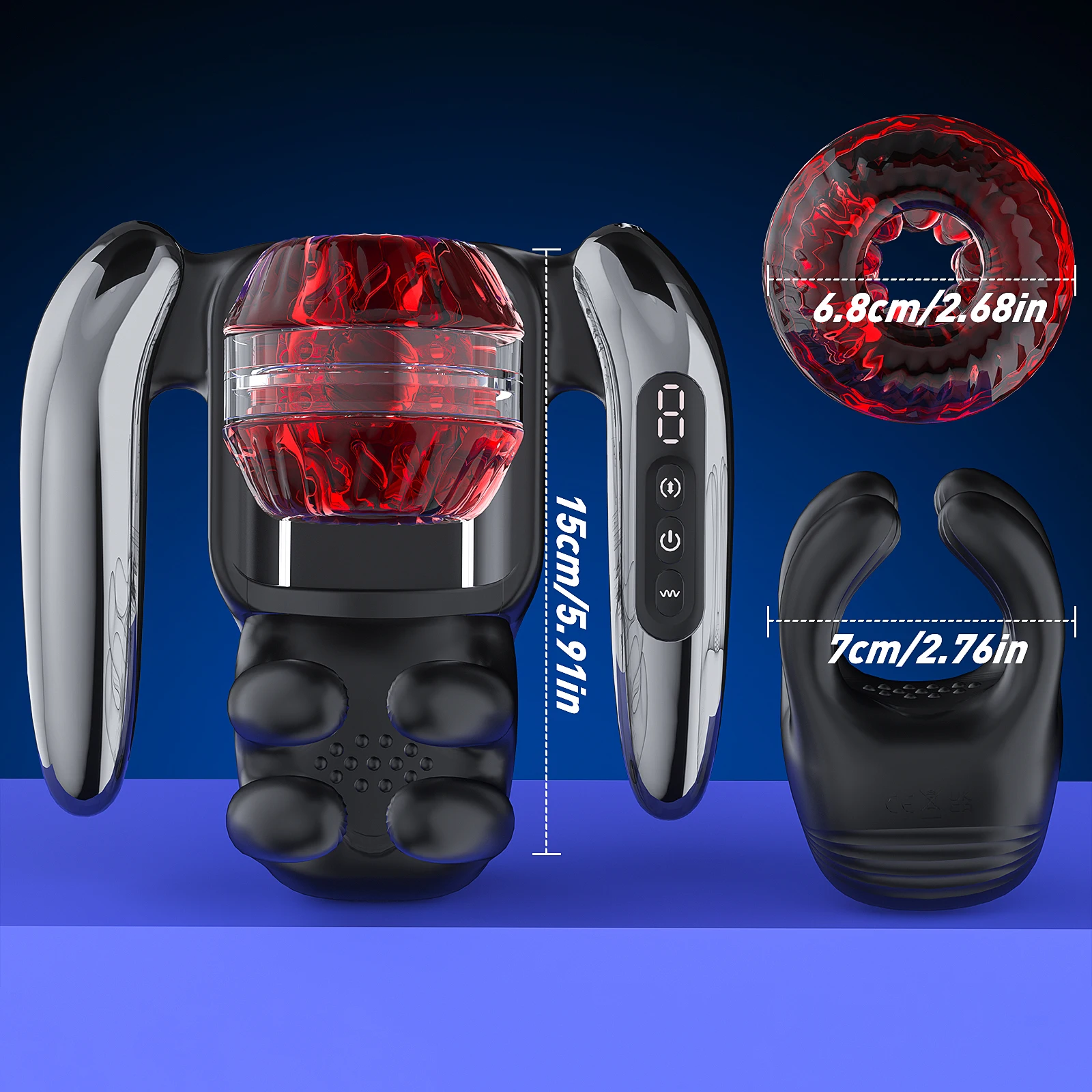 Handheld Automatic Masturbator Cup 9 Telescopic & 9 Vibrating Modes Male Masturbation Blowjob Penis Pump Adults Sex Toys for Men view 6