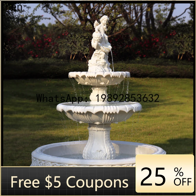 

AA двор фонтан орнамент открытый вилла украшение сада рыбный пруд пейзаж притяжение богатства