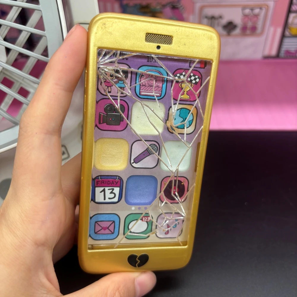 Caja de maquillaje de modelo de teléfono móvil de muñeca LOL, accesorios de colección de bricolaje, decoración de casa de juegos de niña, juego de