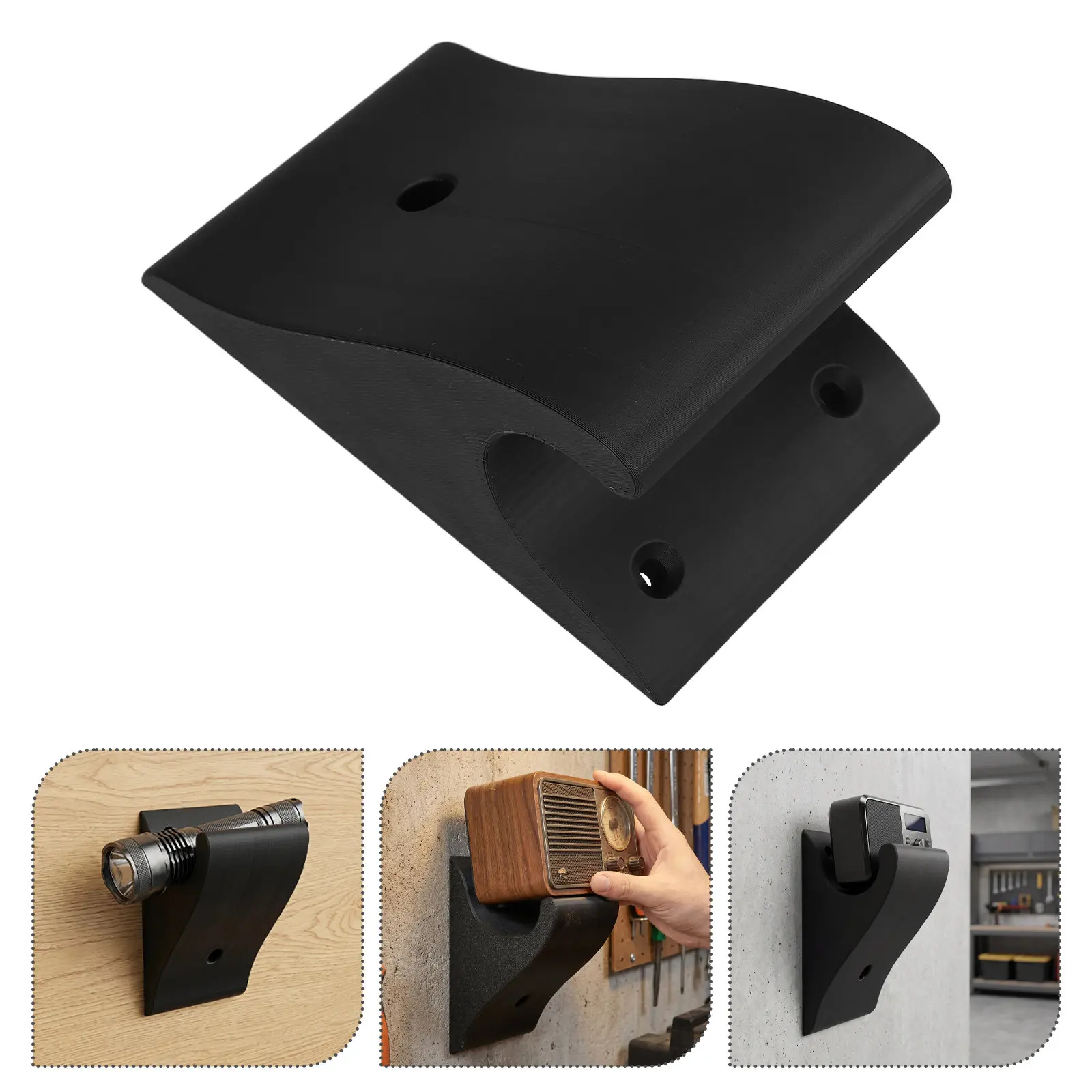 Radio Wall Mount Bracket Sturdy Garage Tool Holder Space Saving Organizer for Portable Radios Small Tools