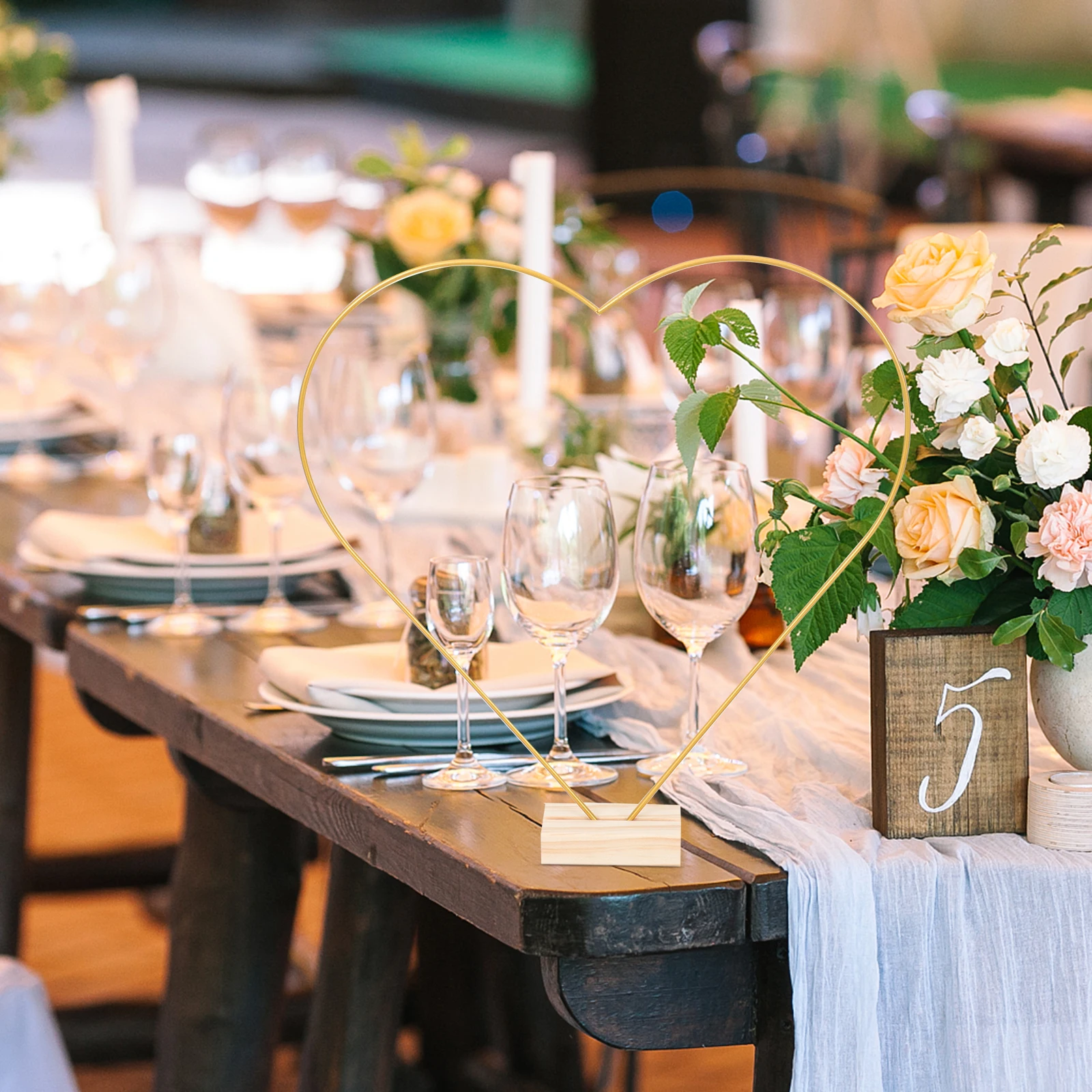 

1Set Heart Shaped Moon Metal Hoops for Wreath DIY Craft Natural Wood Support Decorative Floral Ring Wall Hanging Home Garden