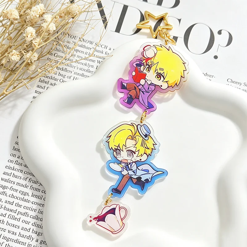 Anime ‌Hetalia APH USUK Arthur Kirkland Alfred F. Jones Cosplay Keychain Kawaii Acrylic Keyring Key Chain Bag Accessory Ornament
