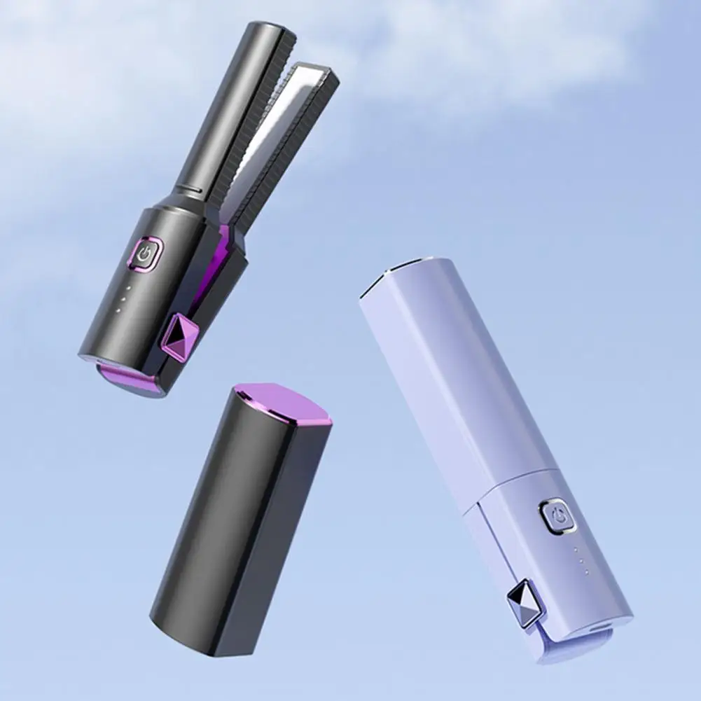 

Wireless Hair Straightener Portable Cordless Hair Styler Quick Heat Dual Purpose Straightener Curler Usb Charging Anti for Home