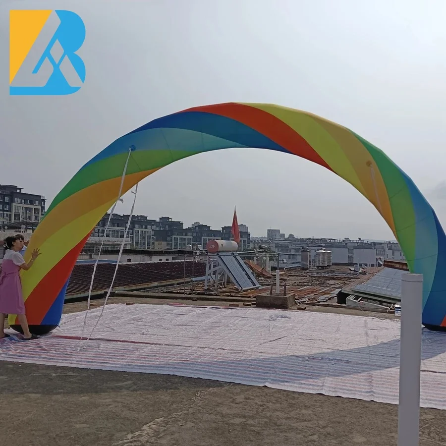 Bespoke Eye-catching Giant Blow up Rainbow Colors Arch for Farewell Party Decor Toy