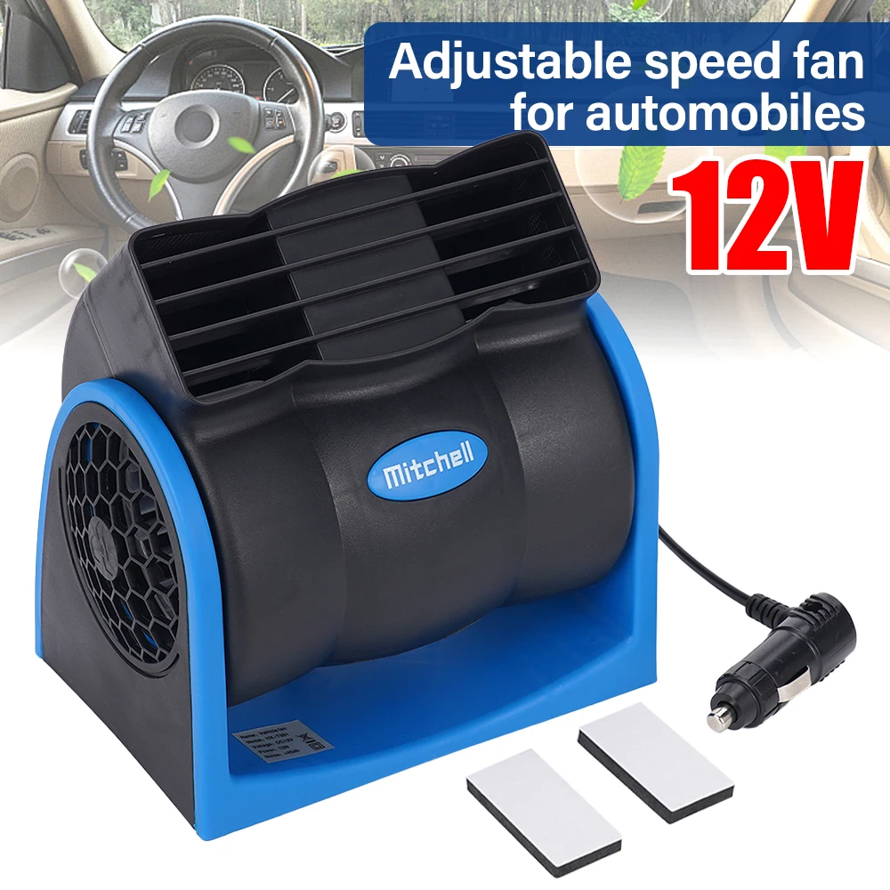 

12V Car Cooling Fan Portable Adjustable Speed Rotating Switch With Cigarette Lighter Plug For Car Truck SUV RV Tent