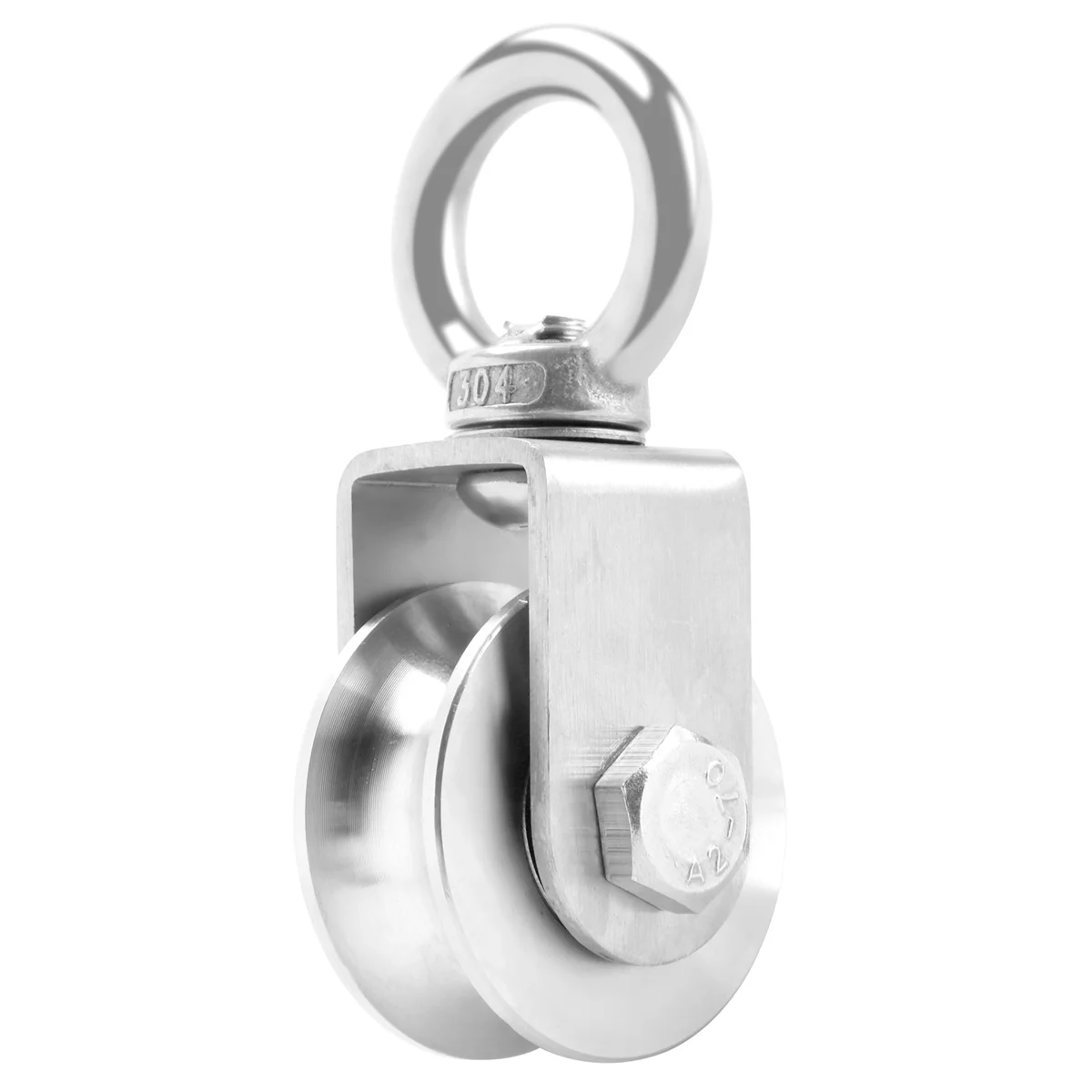 U Type Swivel Pulley 304 Stainless Steel Duplex Bearing Silent Detachable 360 Degree Rotation Heavy Duty Traction Wheel