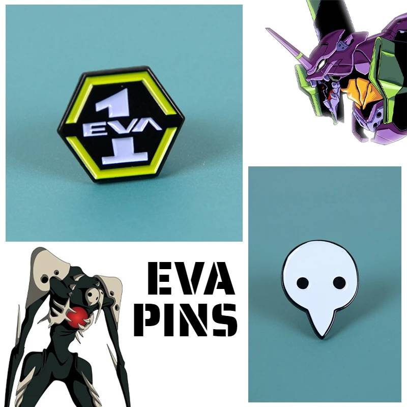 EVANGELION Enamel Pin EVA-01 Sachiel Brooch Lapel Pins Badge on Backpack Clothing Accessories Fashion Jewelry Friends Fans Gift