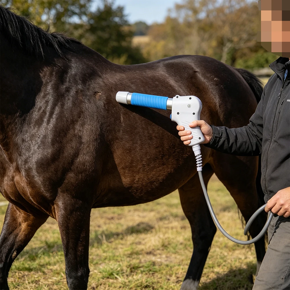 

10Bar Pneumatic Shockwave Therapy Machine For Relieve Horses Animals Pain Relax Multiple Use Professional Shock Wave Massager