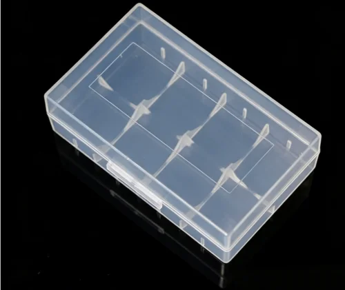 Portable transparent hard plastic case, suitable for 2 20700/21700 battery cells, splash-proof battery storage box