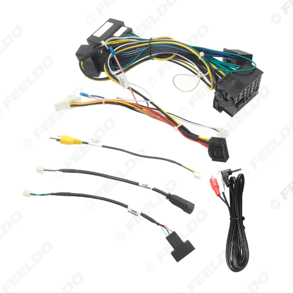 Car 16pin Power Cord Wiring Harness Adapter LVDS For Audi Q5/A4L/A1 (11-15) Medium/Low Level Trim Stereo