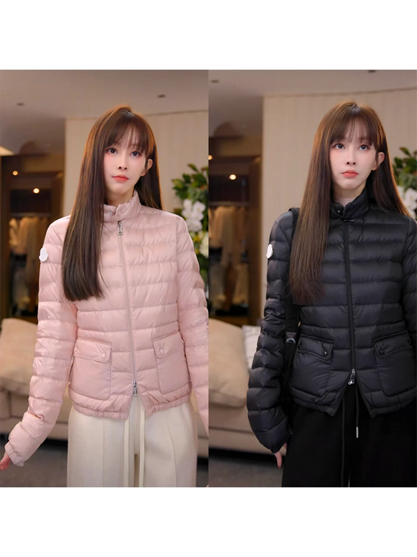 

Женская модная зимняя куртка Mimius Luxury: тонкий пуховик с воротником-стойкой, не объемный, в комплекте с сумкой для хранения