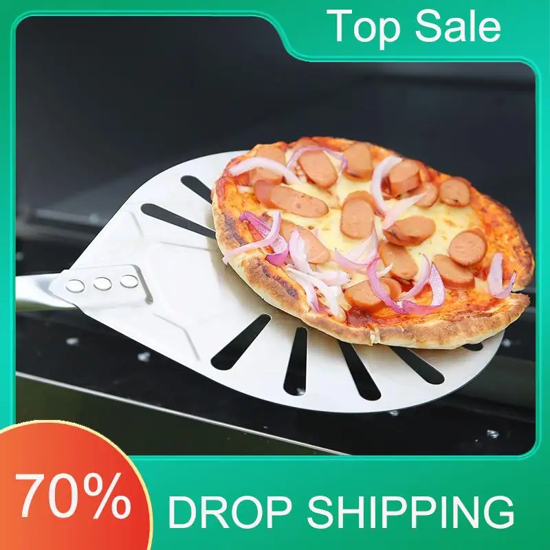 AA63 HOT 9 Inch Stainless Steel Pizza Turning Peel 56 Inch Overall Long Pizza Shovel Pizza Oven Shovel
