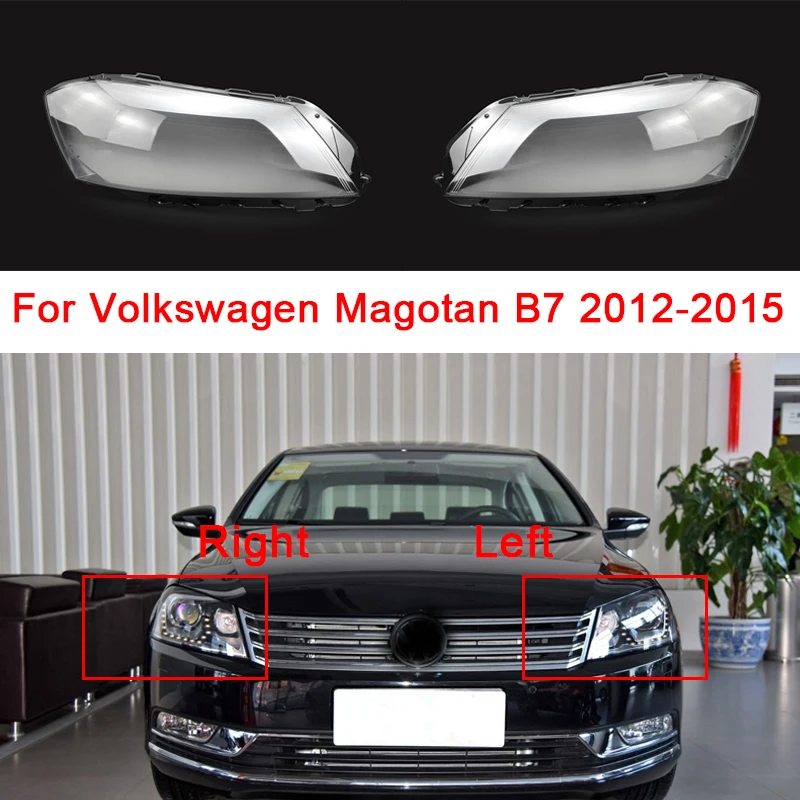 

Car Front Headlight Glass Cover For Volkswagen Magotan B7 2012 2013 2014 2015 Plexiglass Lens Replace Lampshade Car Accessories