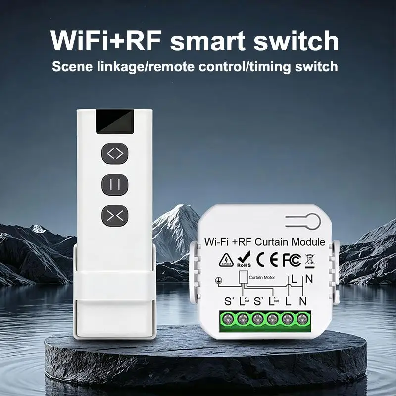 WiFi RF Smart Curtain Switch Module With Remote Timer Control Scene Linkage For Smart Home Use