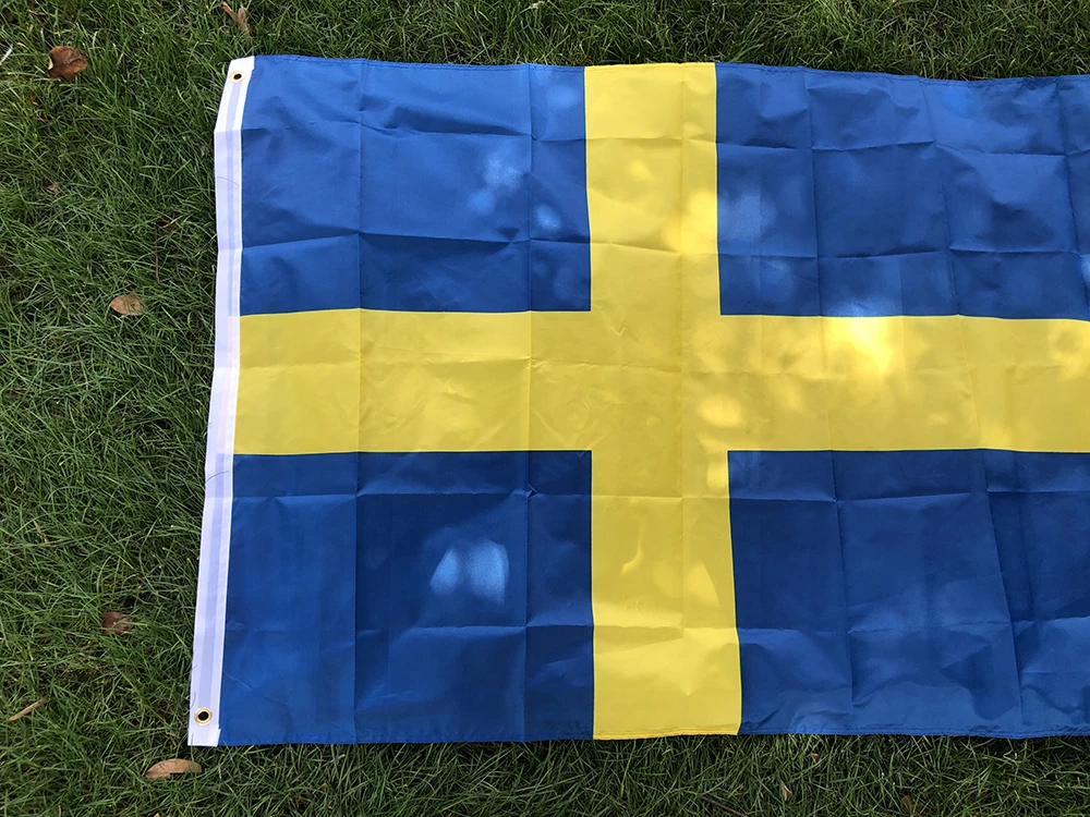 SKY FLAG free shipping Swedish Flag 3ft x 5ft Hanging  SWE SE The Kingdom of Sweden Flag Polyester standard hanging Flag Banner